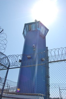 One of Pelican Bay's 11 perimeter guard towers. - FILE