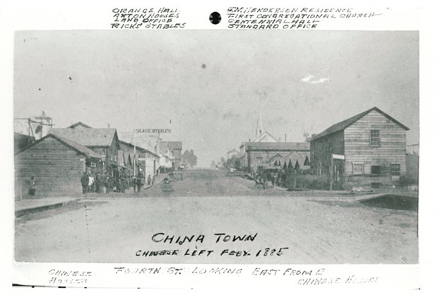 Eureka's Chinatown in the 1880s. - COURTESY OF THE CLARKE HISTORICAL MUSEUM