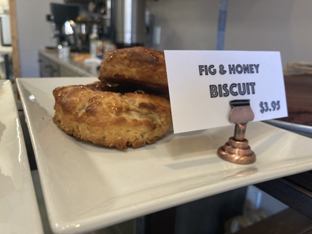 Hearty fig and honey biscuits at Il Forno. - PHOTO BY JENNIFER FUMIKO CAHILL