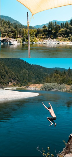 Cooling off in the Klamath River at Sandy Bar Ranch. - PHOTOGRAPHS BY CONNOR BENNETT