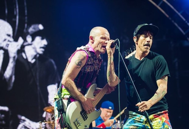 Flea (Bass) and Anthony (Vocals)./Photo by Chris Tuite