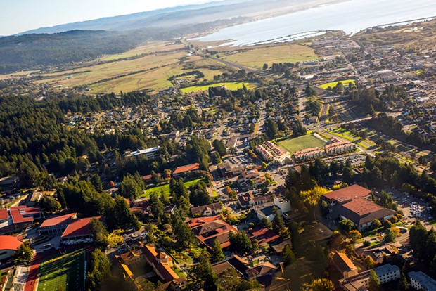 An aerial view of Cal Poly Humboldt. - PHOTO COURTESY OF CAL POLY HUMBOLDT