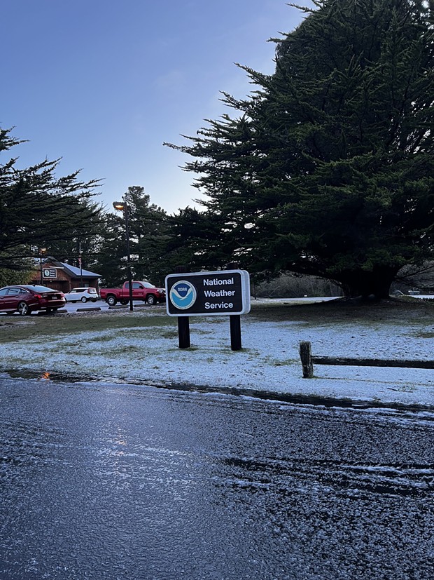 Snow at Woodley Island. - NWS