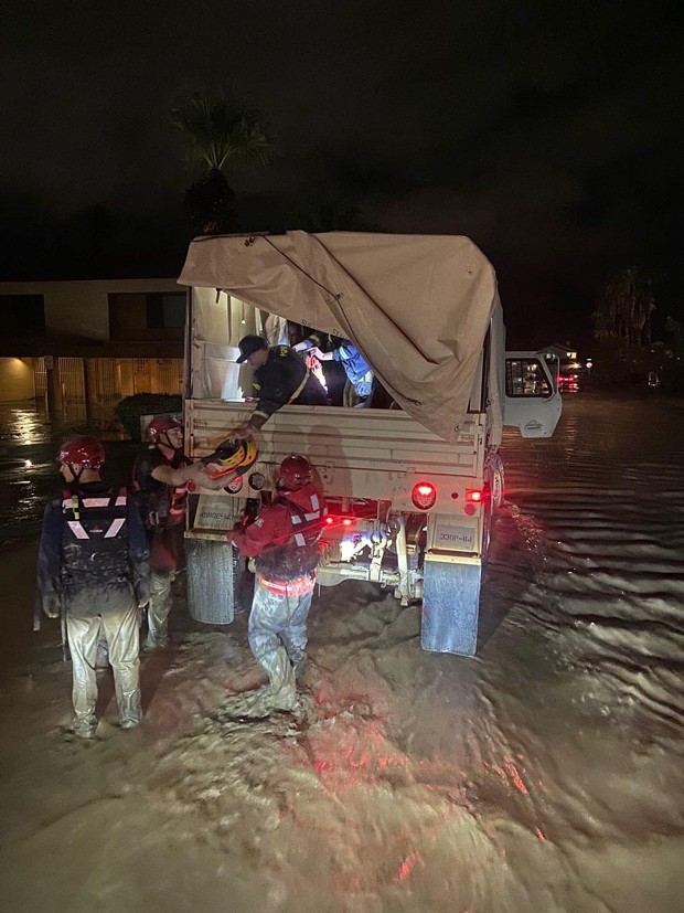 National Guard units aided in rescue efforts in Palm Springs. - OFFICE OF THE GOVERNOR