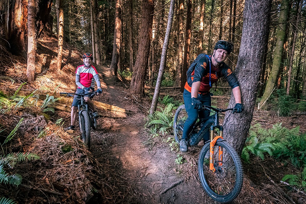 Mountain biking in the McKay Community Forest. - MARK LARSON