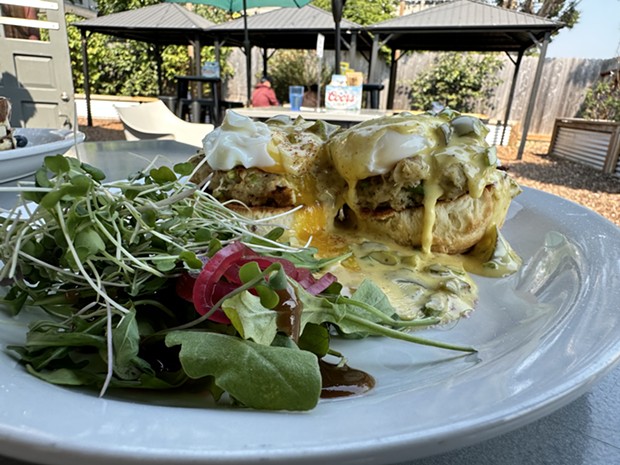 The crab cake eggs Benedict at Burger Joint. - PHOTO BY JENNIFER FUMIKO CAHILL