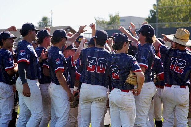 The Crabs celebrate a big series win. - PHOTO BY MATT FILAR