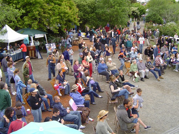 A crowd gathers at the Blue Ox Millworks and Historic Village for May Day celebration, 2005 - SUBMITTED