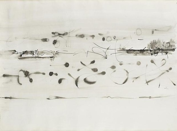 One of six untitled V.S. Gaitonde drawings sold by the Humboldt Arts Council. - BONHAM'S.COM