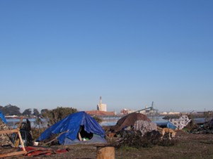 Encampments at the PalCo Marsh. - LINDA STANSBERRY