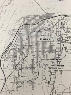 A 1971 map detailing some proposed reroutes of Highway 101. - SUBMITTED