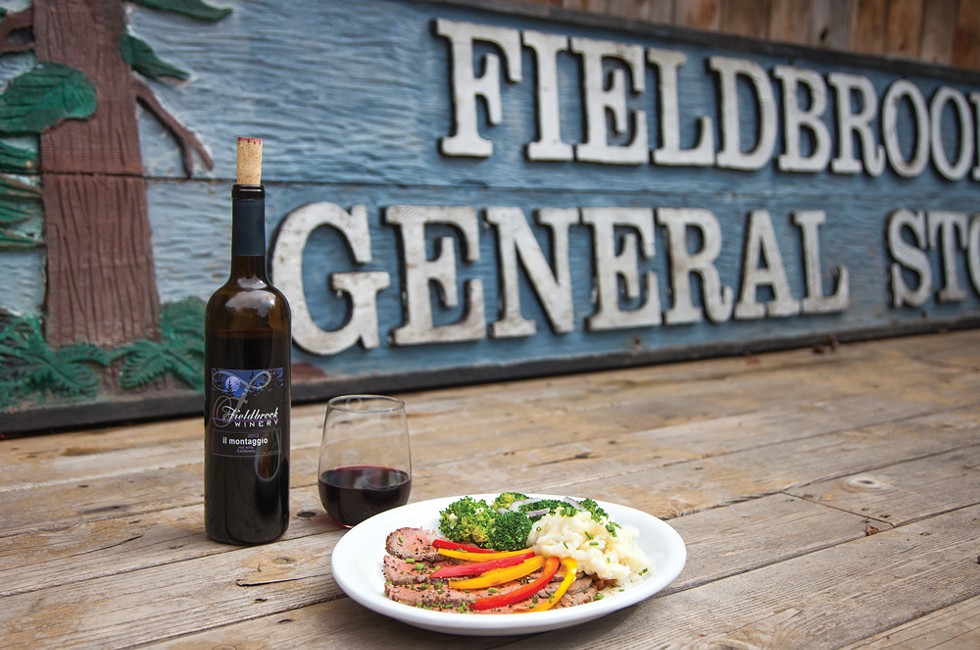 Tri-tip steak and Fieldbrook wine. - AMY KUMLER