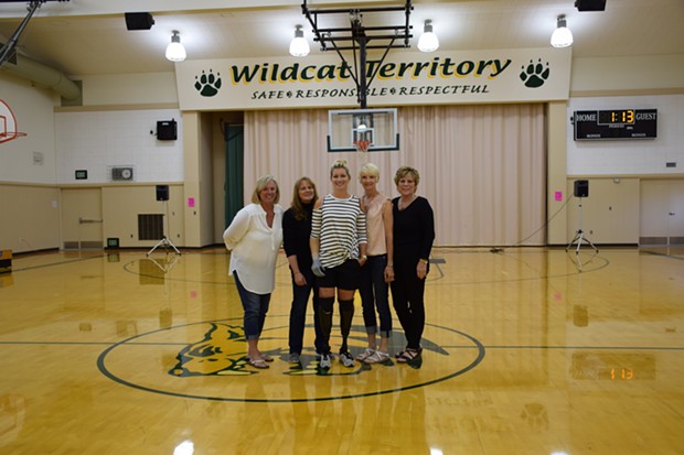 From left to right, Locatelli (middle) is flanked by her G.L.O.W. team: Cheryl Gionden, Roberta Marcelli, Kathi Figas and Linda Sundberg. - LINDA STANSBERRY