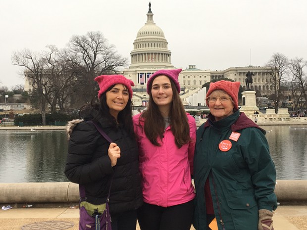 Peri Escarda with her daughter and mother in Washington, D.C. for the 2017 Women's March. - PHOTO BY AUTUMN SIMPSON