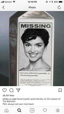 A screenshot of Rebekah Martinez's Feb. 2 Instagram post makes light of her once missing status, which was reported by news outlets throughout the country.