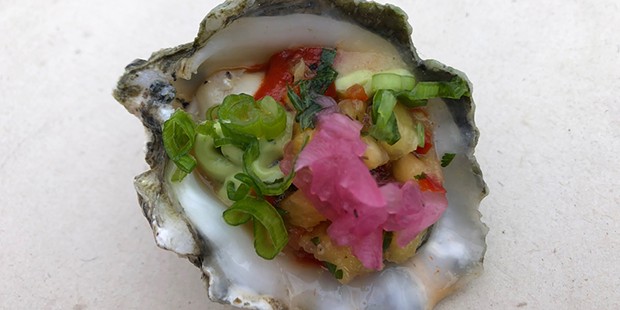 Fregoso's Comida Mexicana's winning raw oyster.