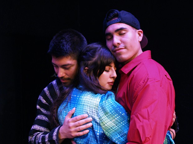 Alejandro Torres as Francisco, Wendy Carranza as Ximena Jimenez and Victor Parra as Mateo&nbsp;in Dreamers: Aqu&iacute; y All&aacute;.