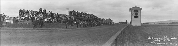 A panoramic shot of the Rohnerville track on July 4, 1913.