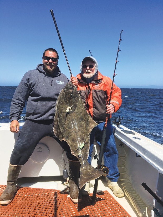 The Pacific halibut season opens Saturday, May 1 on the North Coast. The season will run through Nov. 15 or until the quota is met. Pictured is Cloverdale resident Fred Kramer, right, with one of the 2019 season's first Pacific halibut. Kramer was fishing out of Eureka with skipper Marc Schmidt (left).