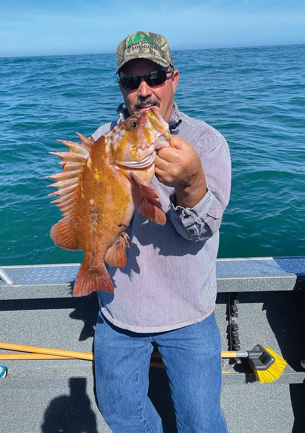 Rockfish, including this nice copper caught by Vern Lyton, of Weed, continue to fly over the rails in Trinidad and Crescent City. Located close to the fishing grounds is a big advantage for these two ports.