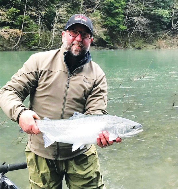 Castro Valley resident Corey Kramer landed a nice winter steelhead on a recent float down the South Fork Eel River.
