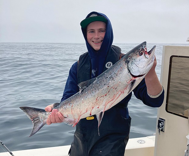 Sixteen-year-old Owen Peterson landed a nice king salmon Sunday while fishing out of Eureka with his father Andy.