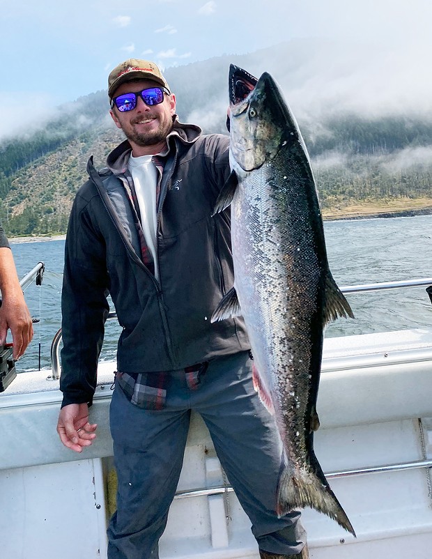Calvin Wagner of Boulder City, Nevada, boated this nice king salmon over the weekend while fishing out of Shelter Cove with Sea Hawk Sport Fishing.