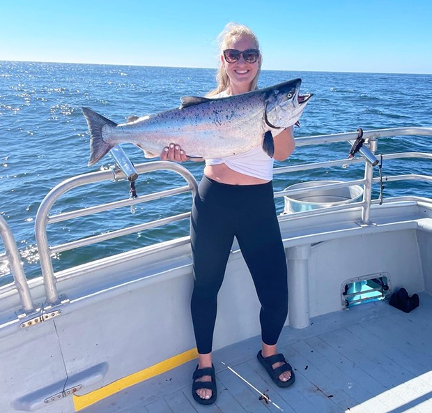 Redding resident Brittney had herself quite a day Sunday landing this nice king salmon while fishing out of Eureka.