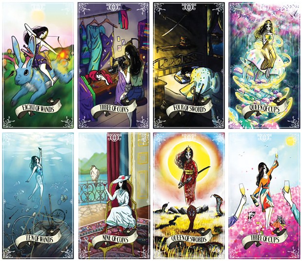 Images from Ted Hsu's Tarot of the Guiding Muse.