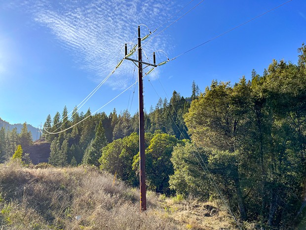 Electric transmission lines in eastern Humboldt County.