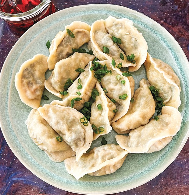 Wild watercress dumplings, to be boiled or fried.