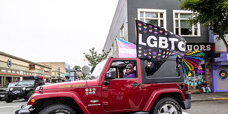 Pride Week window display in Fenelon Falls helping spark