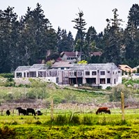 Through Mark Larson's Lens April &ndash; A telephoto lens view of the controversial Schneider property from Freshwater Slough and Myrtle Avenue/Old Arcata Road prior to the county decision to remove the construction. Photo by Mark Larson