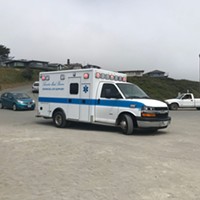 An ambulance was called to Trinidad Beach after a woman was bitten by a shark.