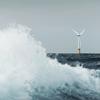 Hywind floating turbine demo off the coast of Karm&oslash;y, Norway.