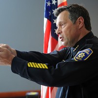 Former Eureka Police Chief Andrew Mills during a press conference discussing an officer-involved shooting in Eureka.