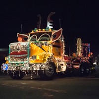 A flatbed went full Rudolph during a past parade.