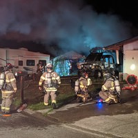 A house fire left one person in critical condition.