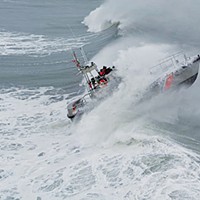 Coast Guard Sector Humboldt Bay crews took advantage of the high surf to train.