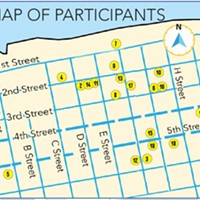 Map of participating businesses.