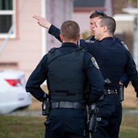 Eureka Police officers at the scene of a July 23 standoff with a reportedly suicidal man.