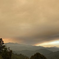 Smoke moving into the Mattole Valley late yesterday.