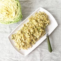 Cabbage gets rich treatment with creamy coconut milk and leeks.