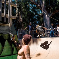 Graffiti artist Toenail at a fundraising skate competition held in June of 2019.