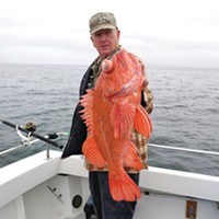 Les Whitehurst landed this nice vermilion rockfish while fishing near Cape Mendocino last Thursday with Tim Klassen aboard the Reel Steel.