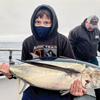 Eleven-year-old Paul Griffith, of Chico, landed this hefty albacore tuna on Saturday while fishing roughly 45 miles northwest of Trinidad.