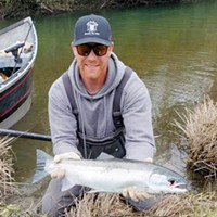 Tyler Blevin of McKinleyville landed a bright winter-run steelhead over the weekend while fishing the Mad River. The coastal winter steelhead run will kick into high gear over the next couple weeks.