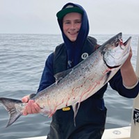 Sixteen-year-old Owen Peterson landed a nice king salmon Sunday while fishing out of Eureka with his father Andy.