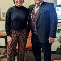 Fourth District Supervisor Natalie Arroyo (left) with her appointee to the Humboldt County Planning Commission, Lonyx Landry.