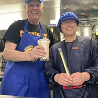 Michael Evenson and Xuanli “Shirley” Hao serving Hong Kong boba tea.
